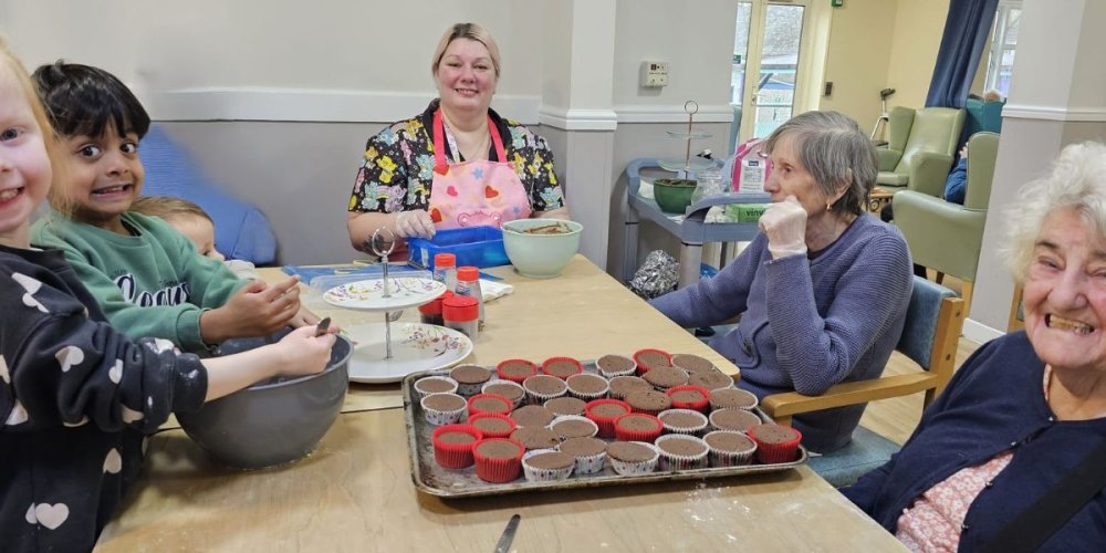 Kent care home welcomes children for a day of baking fun