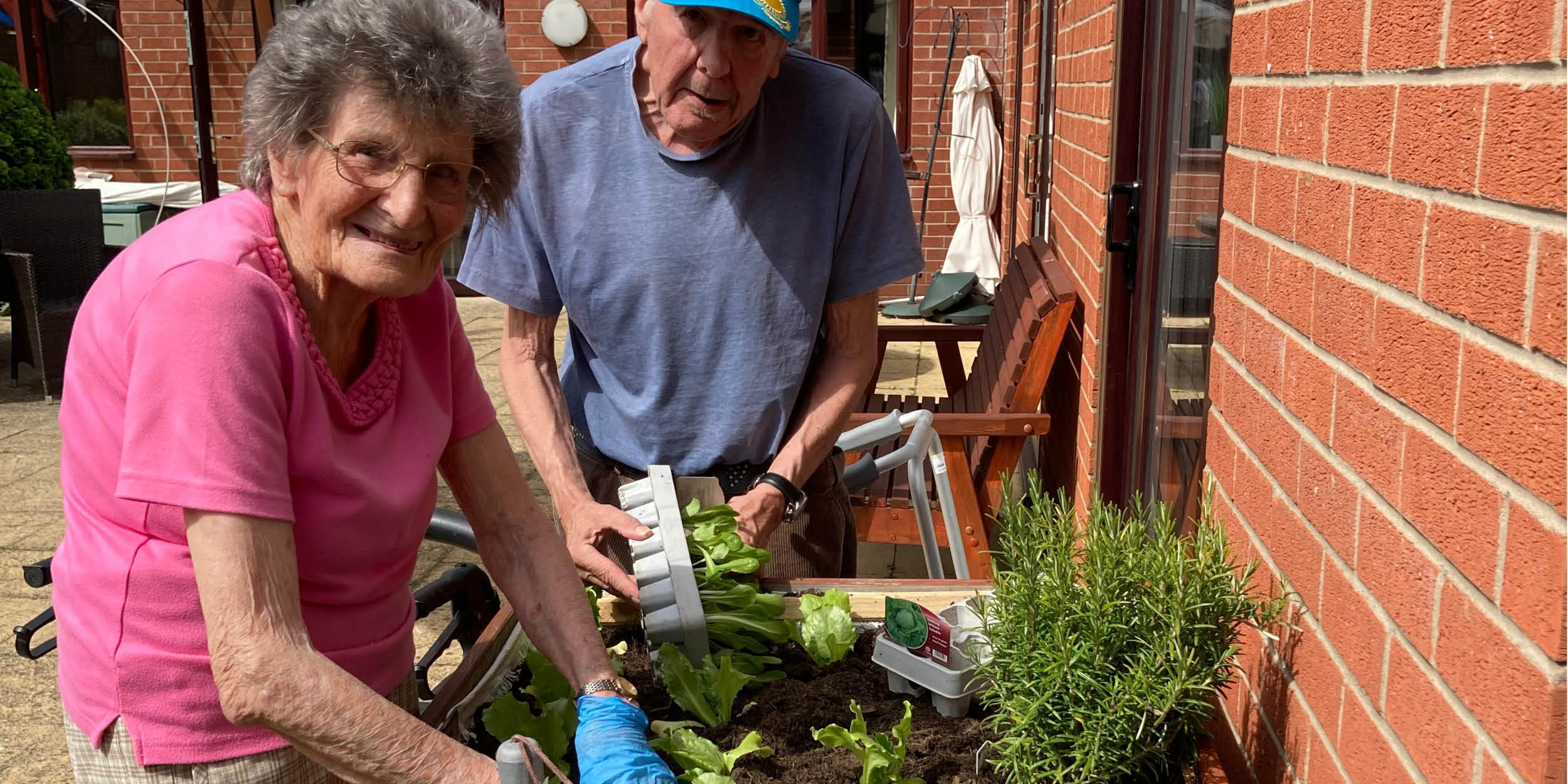 Residents grow herbs to use in home's menus
